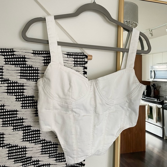 Zara Cropped Denim corset top - size M! - Picture 1 of 3